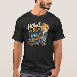 Camiseta Ilustração da Lua do Lobo Uivando Como Você Está