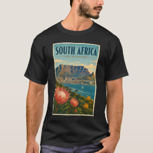 Camiseta Ilustração da Montanha da Mesa na África do Sul Vi