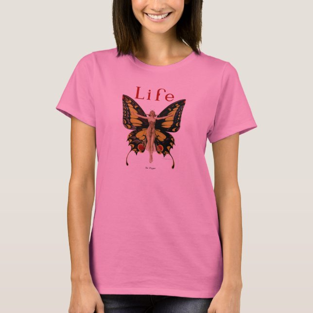 Camiseta Ilustração da Mulher Borboleta Flapper por Leyende (Frente)