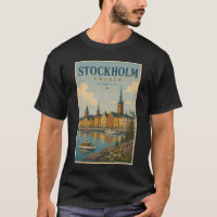 Ilustração da paisagem urbana de Estocolmo Suécia