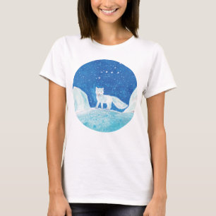 Camiseta Ilustração da Pequena Raposa Árctica (Vulpes lagop
