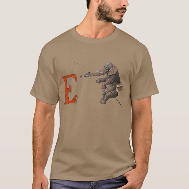 Camiseta Ilustração da pesca de pescadores de elefantes (Frente)