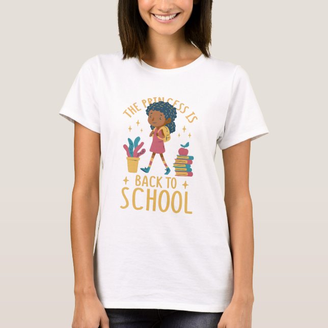 Camiseta Ilustração da Princesa da Escola de Volta (Frente)