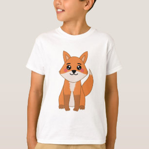 Camiseta Ilustração da Raposa Laranja Kawaii Cute