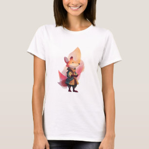 Camiseta Ilustração da Raposa Viajante Aventureira