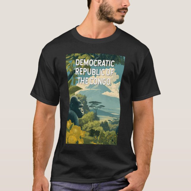 Camiseta Ilustração da República Democrática do Congo (Frente)