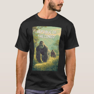 Camiseta Ilustração da República do Congo Viagem Arte