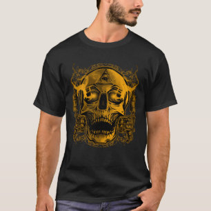 Camiseta Ilustração da Tatuagem do Crânio