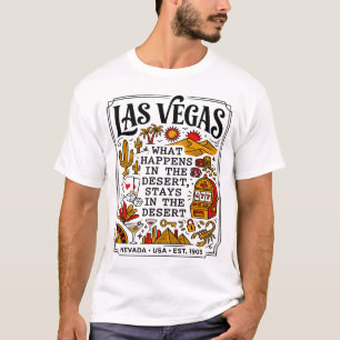 Camiseta Ilustração da Vida do Cassino do Deserto de Las Ve