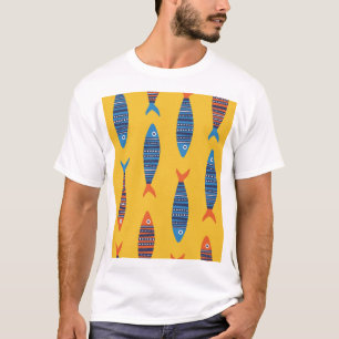 Camiseta Ilustração da vida submarina de peixes brilhantes