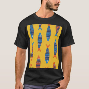 Camiseta Ilustração da vida submarina de peixes brilhantes