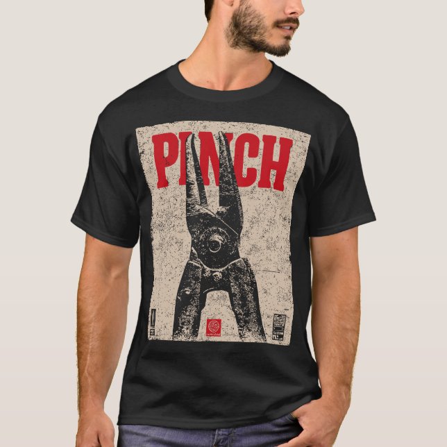 Camiseta Ilustração das fichas industriais | Retro "Pinch" (Frente)