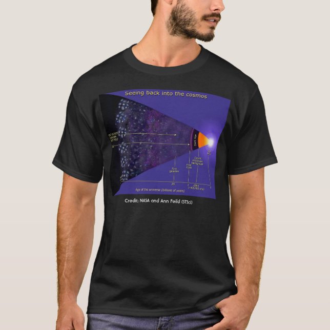 Camiseta Ilustração das galáxias da NASA primeira, (Frente)