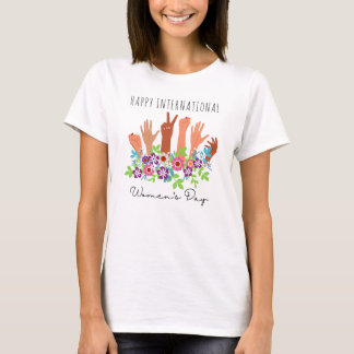 Camiseta Ilustração das mãos do Dia Internacional da Mulher
