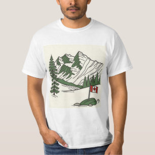 Camiseta Ilustração das Montanhas Rochosas Canadenses