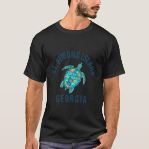 Camiseta Ilustração das Tartarugas do Mar de Praia da Ilha