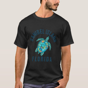 Camiseta Ilustração das Tartarugas do Mar de Praia da Ilha