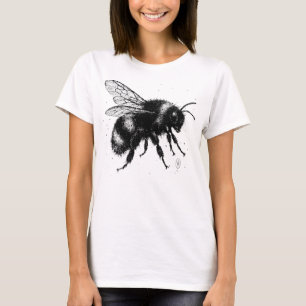 Camiseta Ilustração de Abelha Desenhada à Mão – Arte de Tin