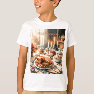 Camiseta Ilustração de Ação de Graças de Aquarela