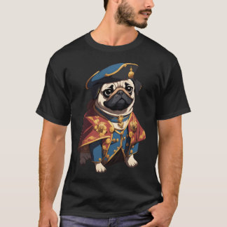Camiseta Ilustração de Adorável Pug Clerical Curandeiro - F
