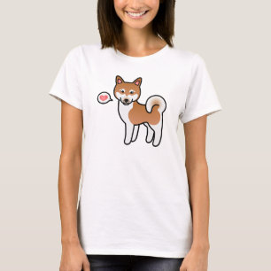 Camiseta Ilustração De Amor Do Klee Kai, Branco E Vermelho