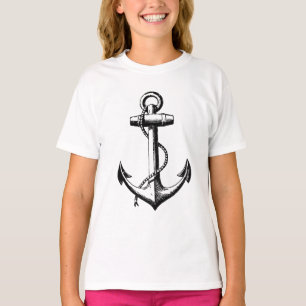 Camiseta Ilustração de Âncora Náutica Vintage