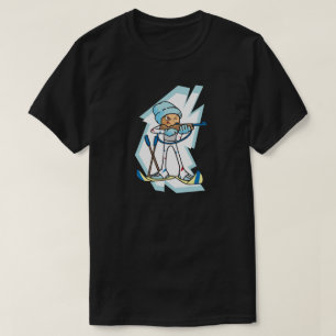 Camiseta Ilustração de Animação de Atleta de Biatlo dos Jog