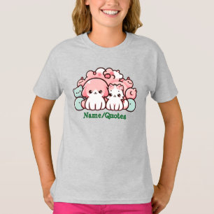 Camiseta Ilustração de Animais Fofos Kawaii