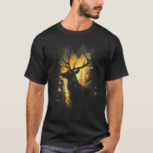Camiseta Ilustração de Animal da Vida Selvagem de Veado da 