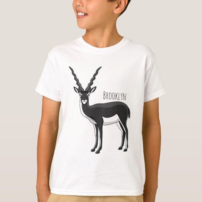 Camiseta Ilustração de antílope Blackbuck (Frente)