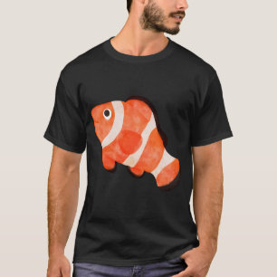 Camiseta Ilustração de Aquarela de Peixe-Palhaço Fofo
