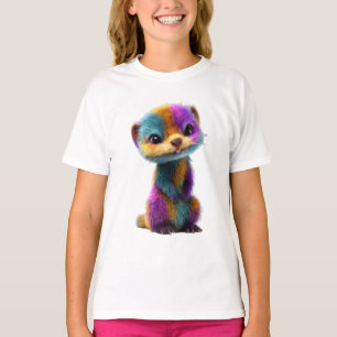 Camiseta Ilustração de Arara Furão Colorida para Crianças