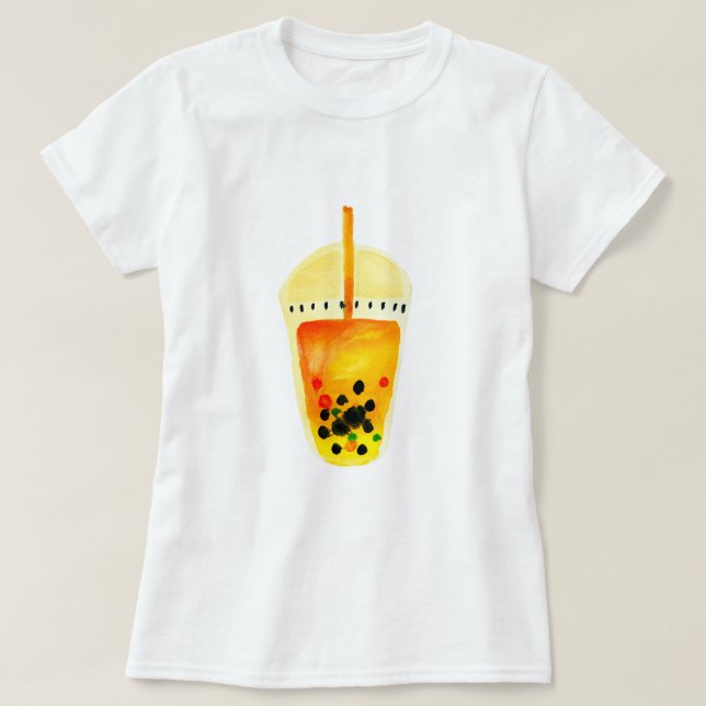 Camiseta Ilustração de arte do chá Boba Bubble (Frente do Design)