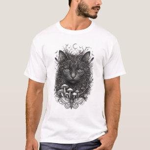 Camiseta Ilustração de arte em pontilhismo preto e branco d