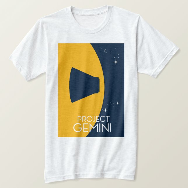 Camiseta Ilustração de Arte Espacial do Projeto Gemini (Frente do Design)