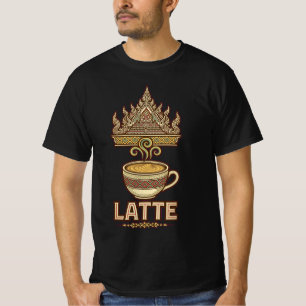 Camiseta Ilustração de Arte Latte do Palácio Tailandês