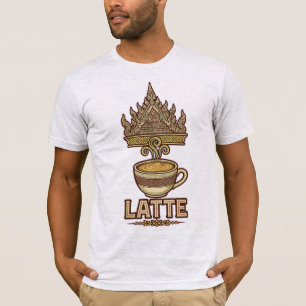 Camiseta Ilustração de Arte Latte do Palácio Tailandês