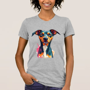 Camiseta Ilustração de Arte Pop de Retrato de Cachorro Colo