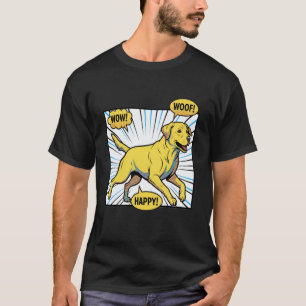Camiseta Ilustração de arte pop em quadrinhos do Retriever