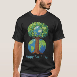 Camiseta Ilustração de árvore do Dia da Terra feliz