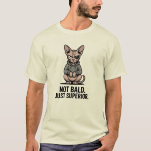 Camiseta Ilustração de Atitude de Gato Sphynx Superior