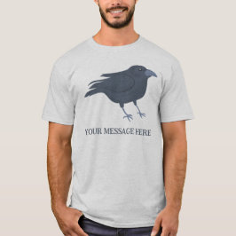 Camiseta Ilustração de Ave de Coroa Negra Personalizada