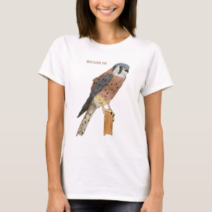 Camiseta Ilustração de ave do Kestrel Americano