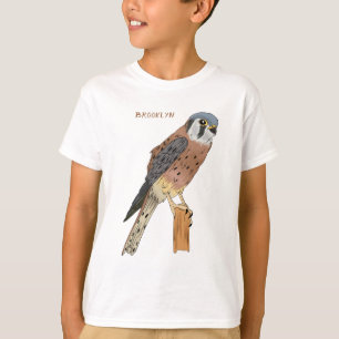 Camiseta Ilustração de ave do Kestrel Americano