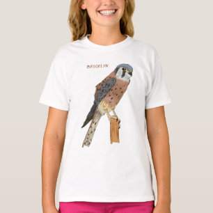 Camiseta Ilustração de ave do Kestrel Americano