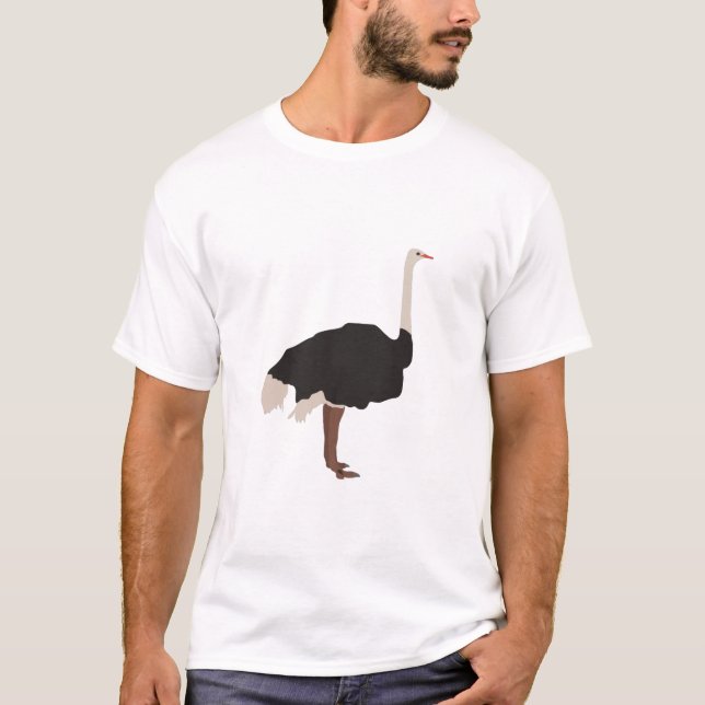 Camiseta Ilustração de aves de avestruz (Frente)