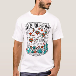 Camiseta Ilustração de Balões de Ar Quente de Albuquerque N