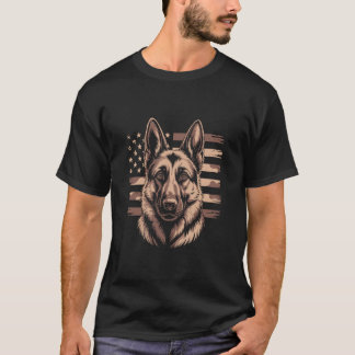 Camiseta Ilustração de Bandeira Gráfica de Pet Patriótica e