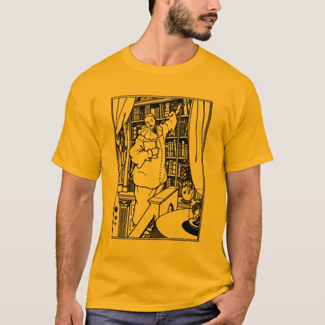 Camiseta Ilustração de Beardsley: Biblioteca de Pierrot (Frente)