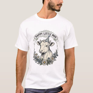 Camiseta Ilustração de Bezerro de Aniversário Gravação Anti